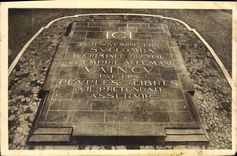 Taladro de la POSTAL de la VENDIMIA del claro de Compiegne del armisticio la losa central