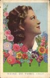 VINTAGE POSTCARD Queen Of Paris 1937 Woman