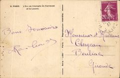 CPA Paris L'Arc de Triomphe du Carrousel et le Louvre