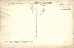 POSTAL París de la VENDIMIA vista de la torre Eiffel de siete puentes