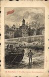 VINTAGE POSTCARD Paris the Hotel Valetta Ecole Massillon Publicite Maggi Fishes Sinning