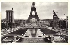CPA Paris Vue D'Ensemble Prise Du Trocadero Tour Eiffel