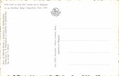 VINTAGE POSTCARD Paris Fair of Paris House of Belgium Eiffel Tower