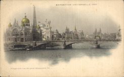 VINTAGE POSTCARD Paris Fair of Paris Universal 1900 View of the Bridge Alexandre III