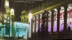 VINTAGE POSTCARD Paris Decorative Arts the large palace seen of night