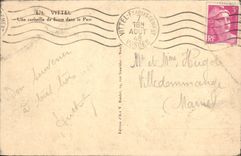 VINTAGE POSTCARD Vittel a Basket of Flowers In the Park