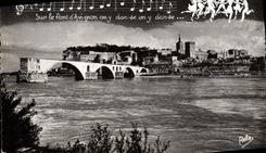 POSTAL MODERNA Avignon el puente santo Benezet y el paladar de los papas