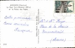 POSTAL MODERNA Avignon el puente santo Benezet y el paladar de los papas