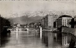 POSTAL MODERNA puente de Grenoble de la puerta de Francia y de las montan@as