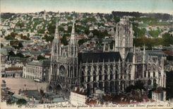 VINTAGE POSTCARD Rouen the Church St Ouen and View of Bihorel