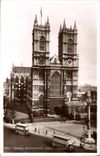 Abadía de Westminster del oeste de las torres de Londres de la POSTAL de la VENDIMIA