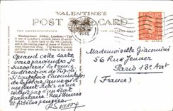 Abadía de Westminster del oeste de las torres de Londres de la POSTAL de la VENDIMIA