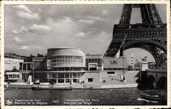 CPA Paris Exposition Pavillon de la Belgique Tour Eiffel 