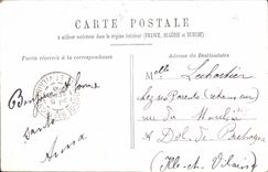 Opinión panorámica de París de la POSTAL de la VENDIMIA la torre Eiffel de siete puentes