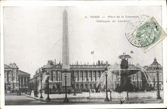 VINTAGE POSTCARD Paris Places Harmony Obelisk of Louqsor