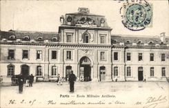 VINTAGE POSTCARD Paris Military academy Militaria Artillery