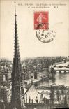 VINTAGE POSTCARD Paris the Arrow of Notre Dame and Vue On the Seine