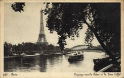 CPA Paris Et Ses Merveilles Paysage vers la Seine et la Tour Eiffel