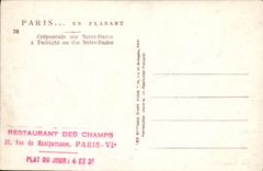 CPA Paris Crepuscule sur Notre Dame Bateau Peniche