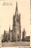 VINTAGE POSTCARD Ypres Cathedral St Martin and belfry