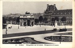 VINTAGE POSTCARD Paris View on Louvre