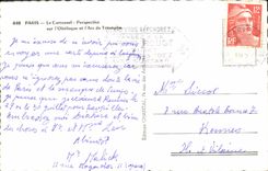 POSTAL MODERNA París la opinión del carrusel sobre el obelisco y Arc de Triomphe