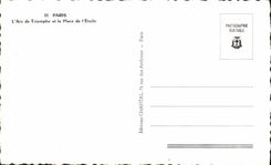 POSTAL MODERNA París el lugar de Etoile Arc de Triomphe