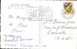 POSTAL MODERNA en plano en París la torre Eiffel