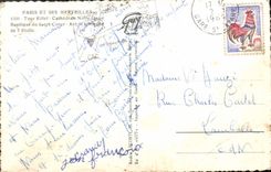 POSTAL MODERNA París y su basílica de Notre Dame de la catedral de Eiffel de la torre de las maravillas del corazón de la consagración Arc de Triomphe de Etoile