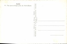 MODERN CARD Paris Panoramic View taken of Notre Dame