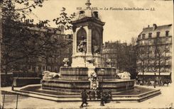 VINTAGE POSTCARD Paris the Fountain Holy Sulnice