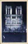 CPA Paris la Nuit Illuminatons de Notre Dame 