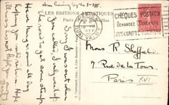 Panorama de París de la POSTAL de la VENDIMIA de los jardines de Trocadero hacia el elefante de Eiffel de la torre