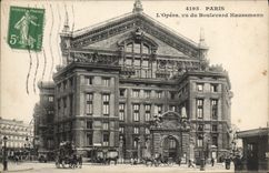 VINTAGE POSTCARD Paris the Opera seen of the Haussmann Boulevard