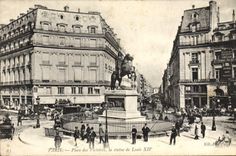 VINTAGE POSTCARD Paris Places of Victories the Statue of Louis XIV