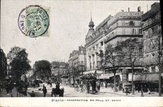 VINTAGE POSTCARD Paris View of Boul St Denis