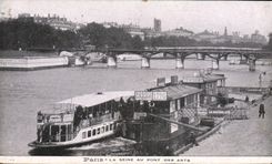 CPA Paris La Seine au Pont des Arts Bateau Peniche 