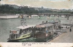 CPA Paris La Seine au Pont de Arts Bateau Peniche 