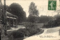 VINTAGE POSTCARD Paris Park Montsouris Kisque of the Music