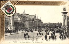 VINTAGE POSTCARD Paris the Large palace and the Bridge Alexandre lll