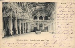 CPA Paris Hotel de ville Grand Salle des Fetes 