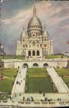 VINTAGE POSTCARD Paris while Strolling the Basilica of the Couer Sacring and the monumental staircase