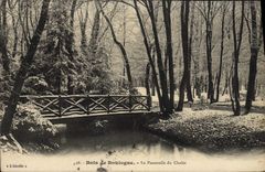 VINTAGE POSTCARD Bois de Boulogne the Footbridge of the Country cottage