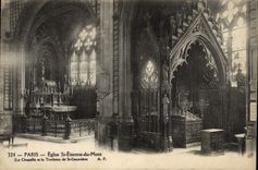 VINTAGE POSTCARD Paris Church St Etienne of the Mount the vault and the tomb of co. Genevieve