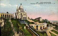 CPA Paris Montmartre Panorama de la Basilique et ses environs 
