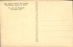 Esquinas bonitas de la POSTAL de la VENDIMIA del automóvil de París Arc de Triomphe