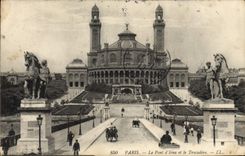 VINTAGE POSTCARD Paris the Bridge of lena and Trocadero