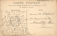 CPA Paris Tour Eiffel Bateau Peniche 