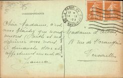 Panorama de París de la POSTAL de la VENDIMIA admitido el plano hacia el grande y el pequeño palacio y el districto de los campos de Elysees