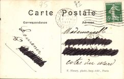 Bordes de París de la POSTAL de la VENDIMIA del Seine y de la lancha a remolque del barco de Eiffel de la torre